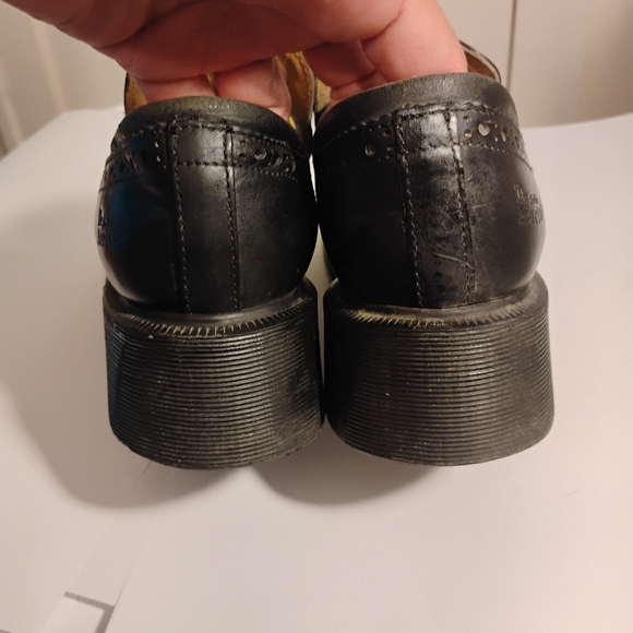 Vtg Dr Martens Shoes Womens Black UK7 US9 Chunky Leather Y2K England - Picture 10 of 15